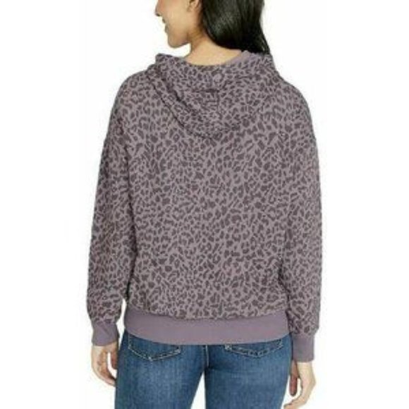 Buffalo Womens Super Soft Hoodie Pullover Sweatshirt -- Purple Leopard Print - Picture 2 of 6